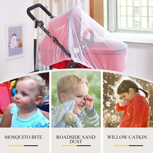 Miniatura 6 de No-See-Ums - Mosquitera para cochecito, malla de 2000 agujeros de malla de tamaño universal, sin productos químicos nocivos y transpirable para Gris