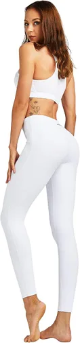 Miniatura 6 de COOLOMG Pantalones de yoga para mujer, mallas capri para correr, leggings de tiro bajo, entrenamiento, gimnasio con bolsillos ocultos