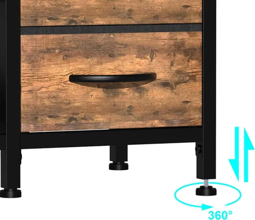 Miniatura 5 de EXOTICA Banco de entrada de 3 niveles con almacenamiento para zapatos, banco con 4 cajones de tela, marco metálico y tablero de madera, zapatero