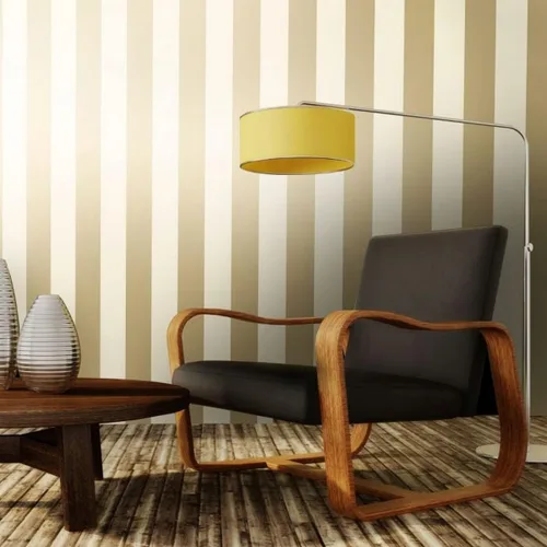 Miniatura 2 de Dillan Stripe Papel pintado Crema/Oro Holden 12761
