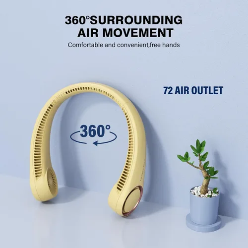 Miniatura 2 de Morelax Neck Fan, USB Rechargeable Personal Fan,Hand Free Bladeless Portable Fans,4000 mAh, 3 Speeds,72 Air Faster softer 360° Cooling, Gift