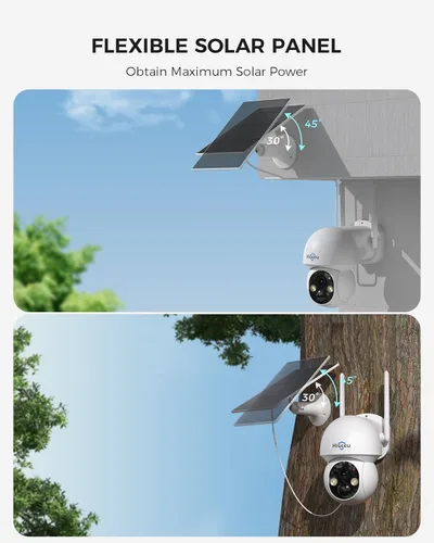 Miniatura 7 de Hiseeu - Cámara solar inalámbrica para exteriores, sistema de cámara de seguridad para el hogar, WiFi de 2.4G y 5G, kit de 6 cámaras de 4MP