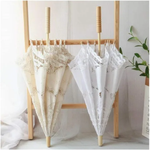 Miniatura 7 de Honeystore Sombrilla de encaje para decoración de novia