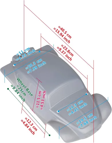 Miniatura 2 de SummitLink Cuerpo personalizado azul fangoso sobre negro compatible con escala 1/10 RC coche o camión (camión no incluido) STB-BB-01