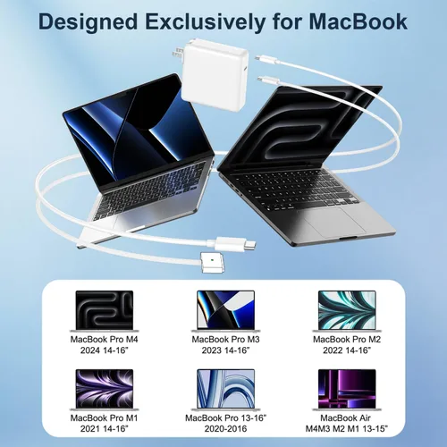Miniatura 6 de Cargador de 140 W para MacBook Pro 14 16 pulgadas MacBook Air 13 de 15 pulgadas 2026-2021 M5 M4 M3 M2 M1, adaptador de corriente GaN de 140 W, cable