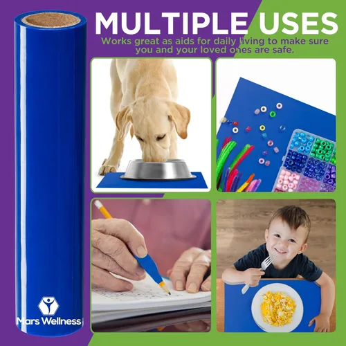 Miniatura 7 de Mars Wellness Rollo de material de agarre de silicona antideslizante, rollo grande antideslizante, 7.87 pulgadas x 3 pies, cortado a medida, ayudas