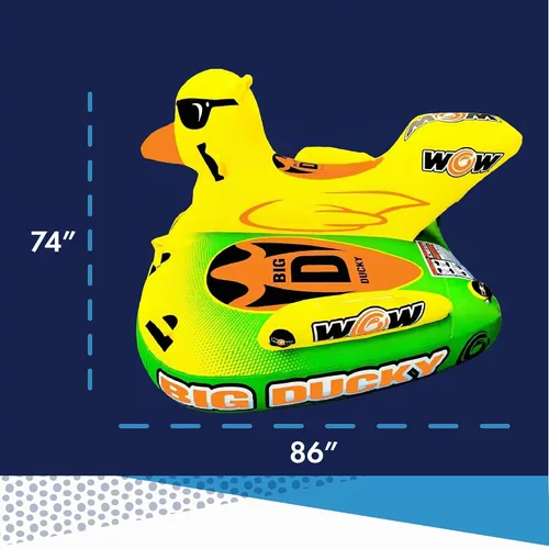 Miniatura 3 de Wow Sports Big Ducky - Tubo de cubierta remolcable – 1 – 3 personas – Capacidad de 510 libras – Diseño de pato – para navegación – Jóvenes y adultos