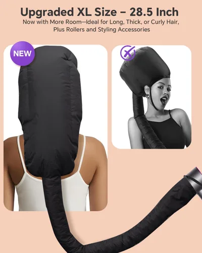 Miniatura 4 de Boloye Accesorio de Gorro para Secador de Cabello – Gorro de Secadora con Capucha XL de 28.5" para Secado Más Rápido y Acondicionamiento Profundo