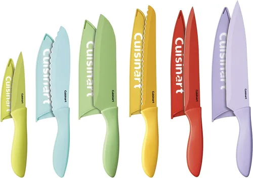 Cuisinart Juego de 12 cuchillos de cocina, colección Advantage Color con protectores de hoja, multicolor, C55-12PCER1 Varios colores