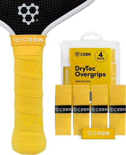Miniatura 10 de CRBN Pickleball - Overgrips Drytec™ - Cinta adhesiva para pala de pickleball - Absorbe el impacto y la humedad - Pack de 4 Rojo - Paquete de 4