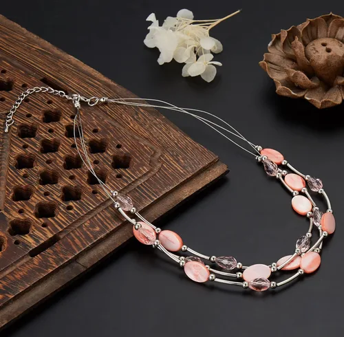 Miniatura 4 de Collar a capas con cristal para mujer, gargantilla con cadena de plata gruesa, regalo de cumpleaños para mujer