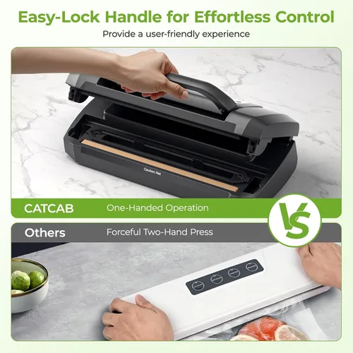 Miniatura 4 de Sellador al vacío para alimentos, potente máquina selladora de alimentos de 90 kpa para ahorrar alimentos, múltiples modos 7 en 1 para seca/humedad