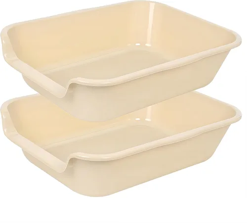 Miniatura 31 de 1 paquete de caja de arena extra grande para gatos (material ABS), corral de arena para gatos mayores de entrada baja para gatos geriátricos