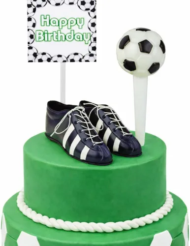 Miniatura 4 de Pelota de fútbol para fiesta de cumpleaños, decoración de tartas, mini zapatos de fútbol, tacos de fútbol y bandera