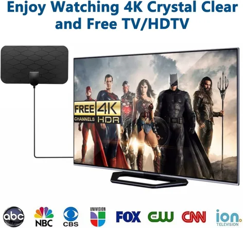 Miniatura 2 de Antena de TV Interior Antena Digital, Antena de TV Portátil para Canales Locales, Recepción de 360°, Compatible con Televisión Inteligente 4K 1080p