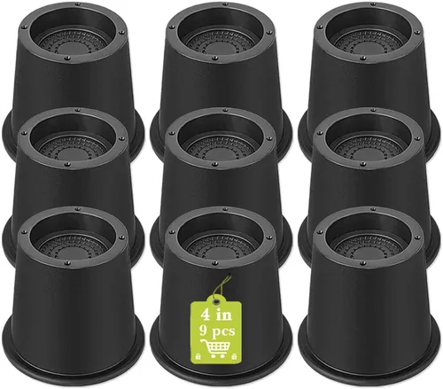 Miniatura 10 de Paquete de 12 elevadores de muebles de 1 pulgada, elevadores de cama ajustables resistentes para mesa, escritorio, sofá, silla, gabinete, marco