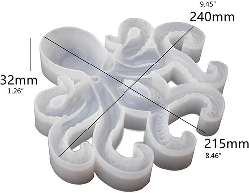 Miniatura 2 de Molde de resina de pulpo, Gasusen 3D de animales marinos grandes, pulpo, moldes de silicona para fundición de resina epoxi, adornos colgantes