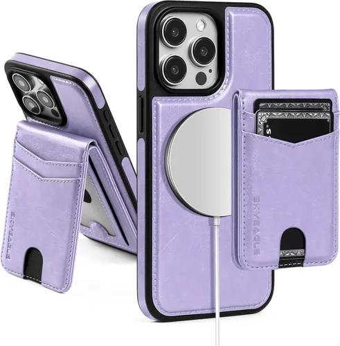 Miniatura 51 de SkyEagle Magsafe - Funda magnética 2 en 1 desmontable para iPhone 11 Pro Max con tarjetero, para mujeres y hombres, piel sintética con bloqueo RFID