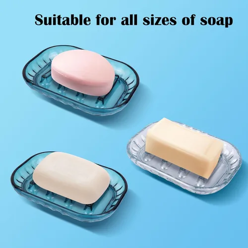 Miniatura 7 de Paquete de 2 soportes para jabonera para barra de jabón, jaboneras de baño, jabonera, bandeja de jabón para ducha, baño, fregadero de cocina