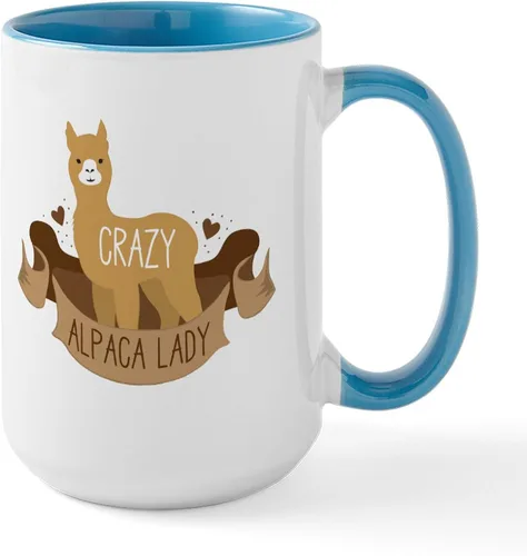 Miniatura 23 de CafePress Alpaca For Christmas Large Mug 15 oz (444 ml) Ceramic Coffee Mug