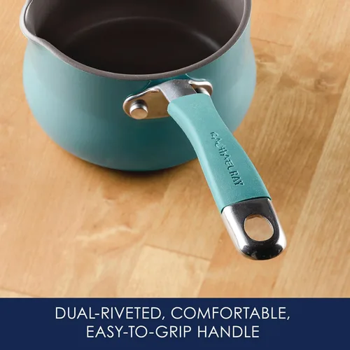 Miniatura 5 de Rachael Ray Cucina - Calentador de mantequilla antiadherente/cacerola pequeña, 0.75 cuartos de galón, azul agave