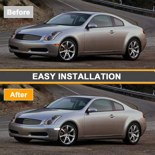 Miniatura 4 de luces direccionales laterales LED compatibles con G35 2D Coupé 2003-2007 / para Skyline V35 Coupé 2002-2007, lámparas de luces direccionales Luces