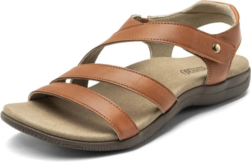 Miniatura 10 de Rihero Sandalias ortopédicas con soporte de arco para mujer, cómodas sandalias planas ortopédicas ajustables e informales