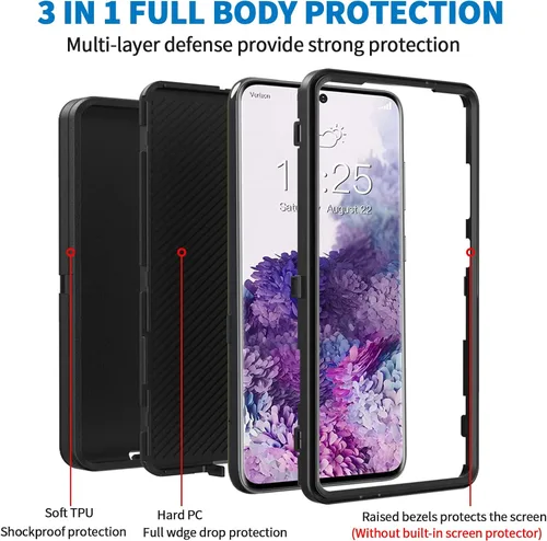Miniatura 3 de Funda Anloes Defender para Samsung S20 FE, Funda para teléfono S20 FE Resistente a golpes, a prueba de polvo y robusta con protector de 3 capas
