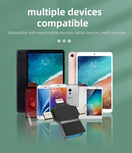 Miniatura 6 de Adaptador USB OTG 3 en 1 USB-A 3.0 hembra a tipo C Micro Lightning macho compatible con Apple Iphone15 Ipad Pro Air Min 14 13 12 LG Android