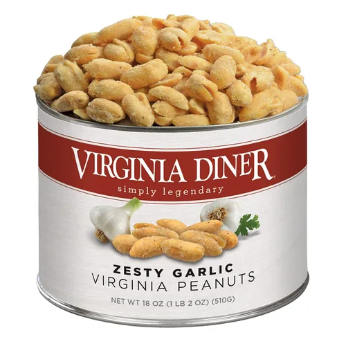 Miniatura 7 de Virginia Diner Cacahuetes de Virginia Sazonados con Sal Marina y Pimienta Tostados al Blister Completamente Naturales, Nueces Gourmet en Lata Salt &