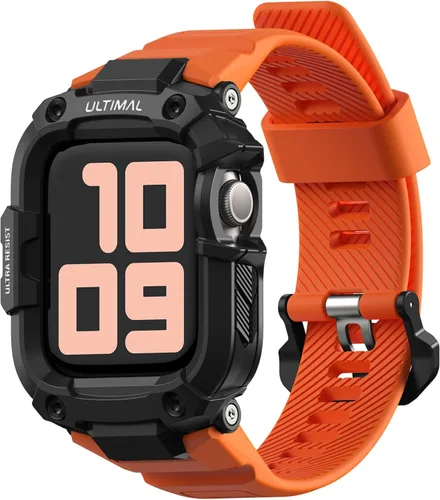 Miniatura 21 de ULTIMAL - Correa resistente con estuche para Apple Watch Ultra 3/2/1 (49 mm) y SE 3/2/1 y Series 11 10 9 8 7 6 5 4 (46 mm/45 mm/44 mm), correa Negro