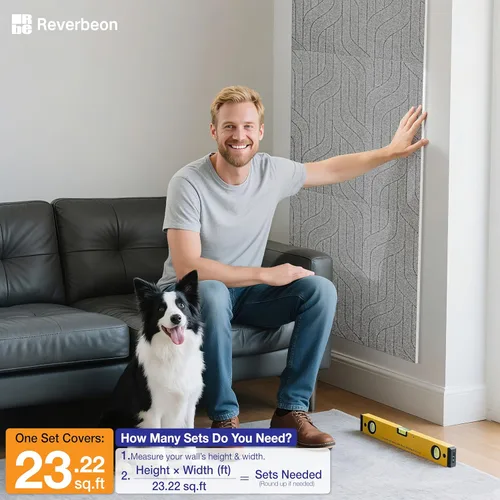 Miniatura 7 de 6 piezas de paneles acústicos, paneles de pared acústicos absorbentes de sonido de 23.6x23.6 pulgadas, paneles de pared acústicos decorativos