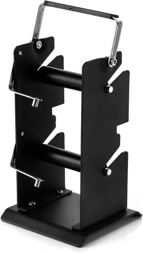 QWORK Soporte de carrete dispensador de soldadura doble, soporte de rodillo ajustables, dispensador de carrete, alimentador de carrete herramienta