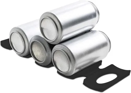 kwmobile Alfombrilla apilable de silicona para botellas, organizador de refrigerador para apilar botellas, latas, cerveza, refrescos, estante Negro