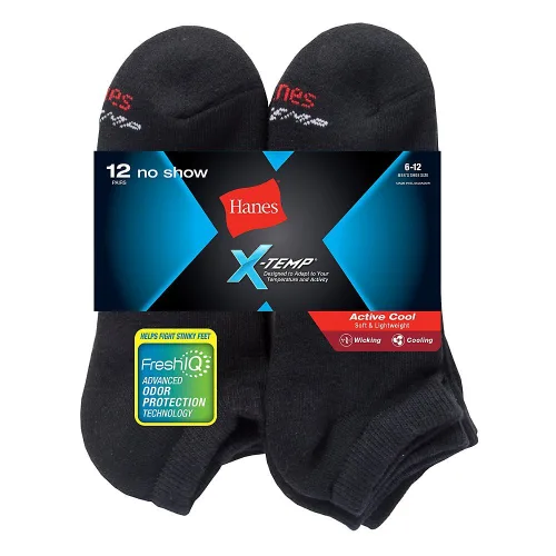Miniatura 2 de Hanes Calcetines FreshIQ X-Temp Active Cool No-Show para hombre, paquete de 12