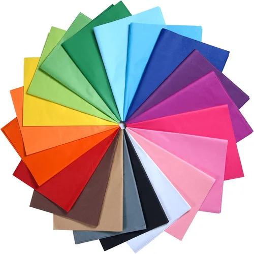 MIAHART 60 hojas de papel de seda de colores a granel de 20.0 x 14.0 in, 20 colores surtidos de papel de seda para manualidades, fiestas de