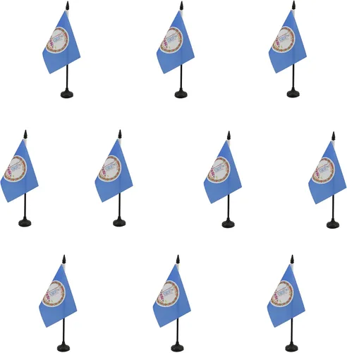 Miniatura 14 de Bandera de mesa de Colorado de 4 x 6 pulgadas, bandera de escritorio del estado de Colorado de EE. UU., 5.9 x 3.9 in, palo y base de plástico negro