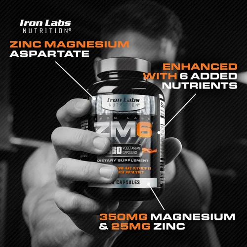 Miniatura 3 de Iron Labs ZM6 - Suplemento de zinc y magnesio de alta resistencia - 360 cápsulas vegetarianas (suministro para 6 meses) - Aspartato de zinc