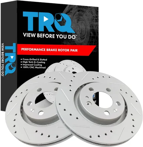 Miniatura 228 de TRQ Juego de rotores de freno de rendimiento trasero con revestimiento G premium compatible con Mazda 6 2014-2021