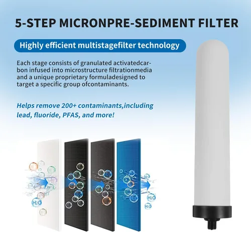 Miniatura 4 de Filtros de agua de cerámica de repuesto de 10 pulgadas para cocina, filtro de encimera de 4 etapas, cartucho de vela lavable de 10 pulgadas