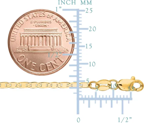Miniatura 2 de Jewelry Affairs 10k Yellow Gold Mariner Link Chain Necklace, 1.7mm