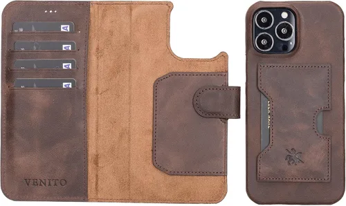 Miniatura 104 de Venito Florence - Funda de piel compatible con Samsung Galaxy S9, extra segura con bloqueo RFID, cartera desmontable para teléfono (gris decolorado)