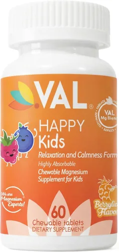 Miniatura 14 de VAL Magnesio para Niños Magnesio de Alta Absorción para Calma, Relajación y Concentración Glicinato de Mg, Citrato y Taurato con Vitamina B6