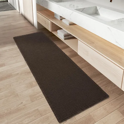 Miniatura 11 de AMOAMI Tapete de baño mejorado con diseño de gofre, súper absorbente, antideslizante, para suelo de baño, lavable a máquina, con borlas, tapetes