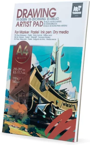 Miniatura 8 de TRANSON Cuaderno de bocetos de medios mixtos para artistas con marcador, 5.8”x8.3” 80 hojas A5 de papel de arte, 80lb/120gsm para pintar, dibujar