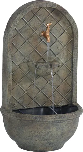 Sunnydaze Messina - Fuente de agua de pared para exteriores de 26 pulgadas con bomba, florentina, eléctrica