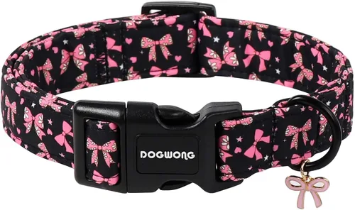 Miniatura 54 de DOGWONG Collar de Algodón Navideño para Perro, Collar de Perro Rojo de Papá Noel, Collares Duraderos para Mascotas de Fiestas Navideñas, Lindo Rojo