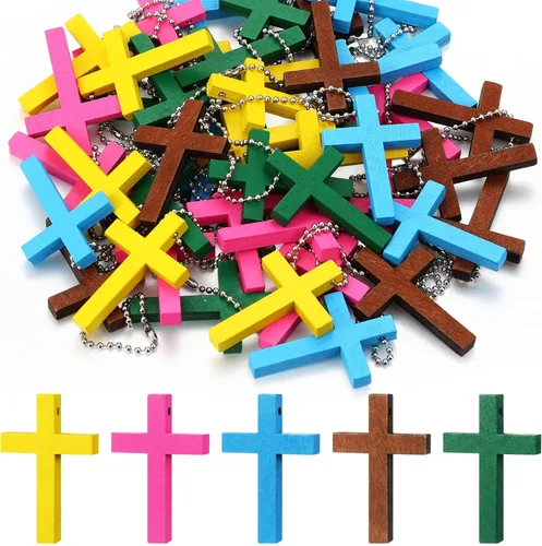 Miniatura 8 de Hicarer Dije de cruz de madera cristiana de Navidad, mini cruz de madera, alivio del estrés, colgante, espiritual, religioso, versículo bíblico