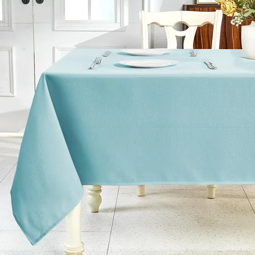 Miniatura 16 de IVAPUPU Mantel de Lino Texturizado para Mesa Rectangular - Mantel de Tela Impermeable Rectangular Sin Arrugas Limpiable Cubierta de Comedor