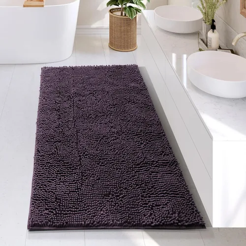Miniatura 135 de Hearth & Harbor Alfombras de baño, tapete de baño de chenilla - Alfombras de baño lavables a máquina para baño con respaldo antideslizante de goma